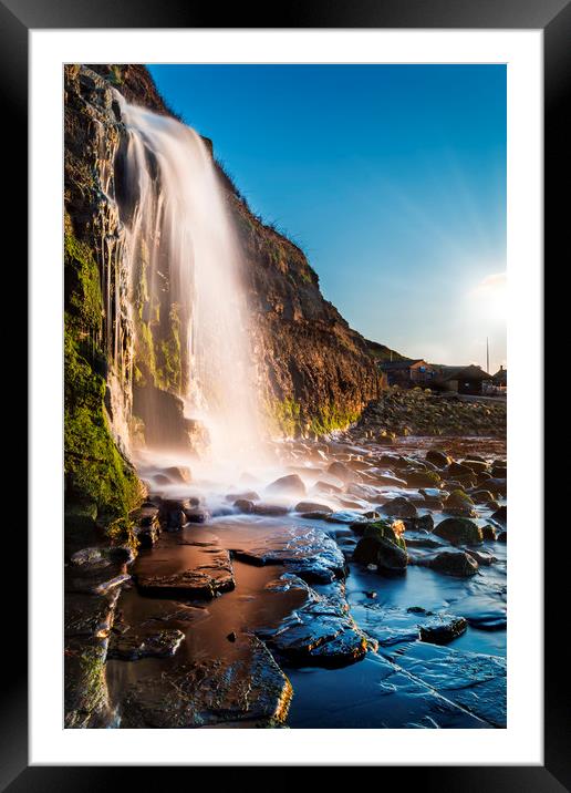 Waterfall at Kimmeridge Bay in Dorset Framed Mounted Print by Alan Hill