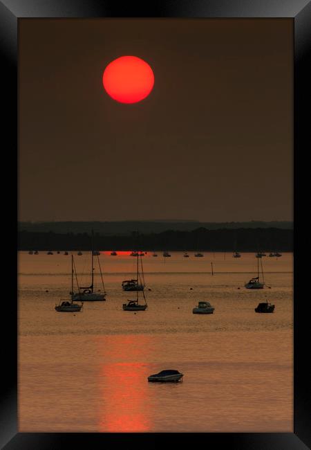 Sunset coastal scene of Poole Harbour Framed Print by Alan Hill