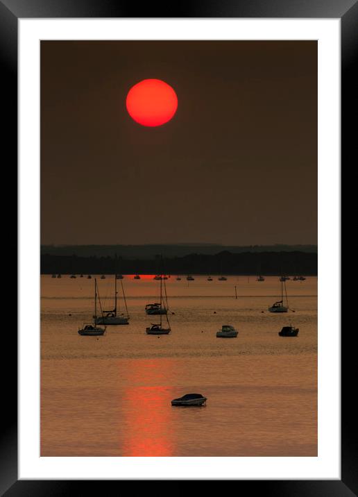 Sunset coastal scene of Poole Harbour Framed Mounted Print by Alan Hill
