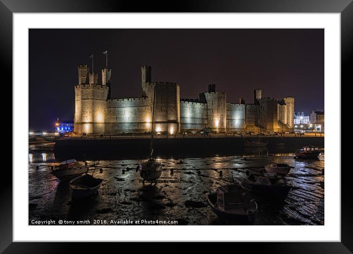 High and dry, Caernarvon Castle  Framed Mounted Print by tony smith