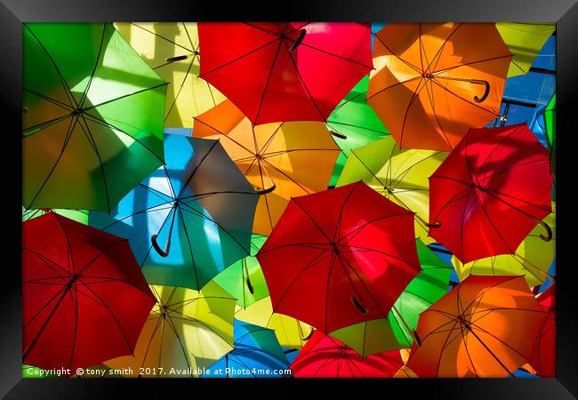 Under my Umbrella  Framed Print by tony smith