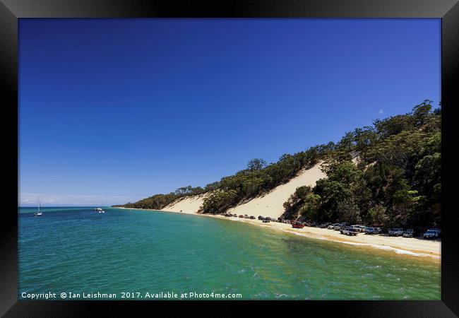 Moreton Island beach scene Framed Print by Ian Leishman