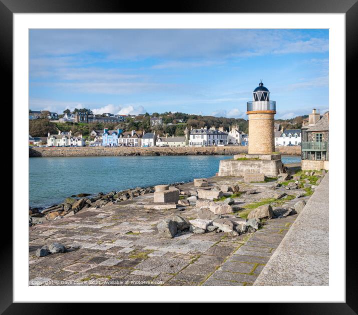 Light tower in Port Patrick Harbour, Port Patrick, Dumfries & Galloway, Scotland Framed Mounted Print by Dave Collins