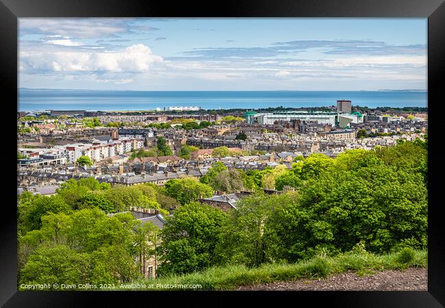 View of Edinburgh from Carlton Hill looking East towards the Easter Road Football Stadium,  Scotland Framed Print by Dave Collins
