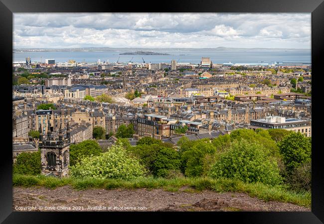 View of Edinburgh from Carlton Hill looking North at Leith, Scotland Framed Print by Dave Collins