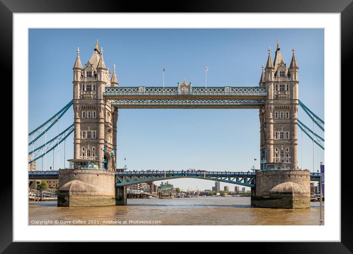 Tower Bridge from a boat in the Thames. London, UK Framed Mounted Print by Dave Collins
