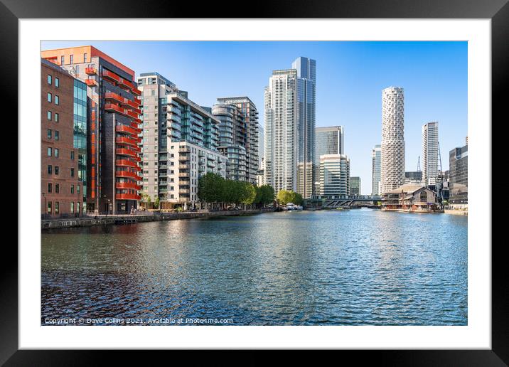 Apartments and Officers around Millwall Inner Dock on the Isle of Dogs, East London UK Framed Mounted Print by Dave Collins