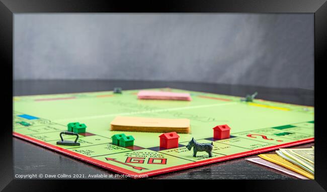 Passing Go on a Monopoly Board Framed Print by Dave Collins