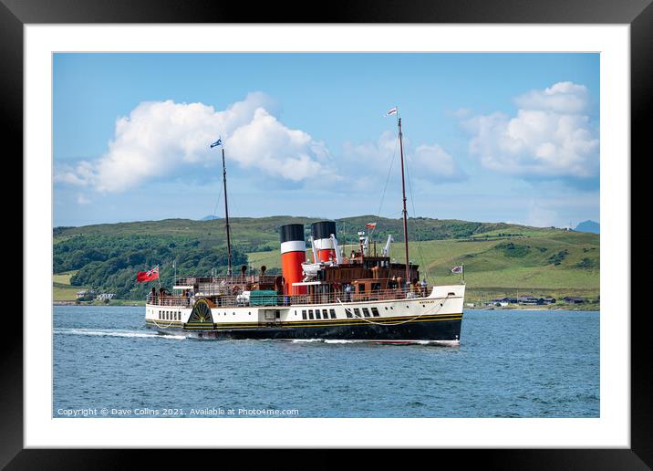 Paddle Steamer Waverley arriving at Largs in Scotland, Largs, Scotland Framed Mounted Print by Dave Collins