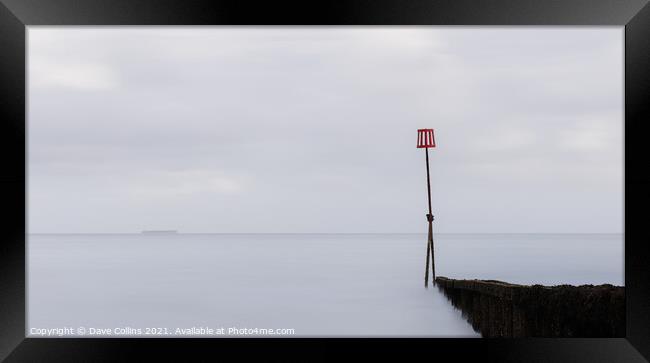 Groyne with end marker post in Shanklin Beach on the Isle of Wight England Framed Print by Dave Collins