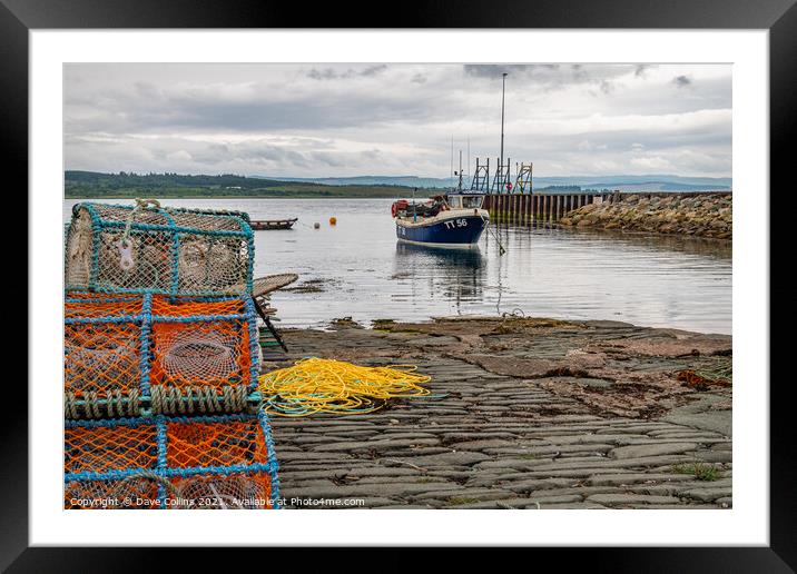Fishing Boat in Ardrishaig Harbour with lobster pots in the foreground, Argyll and Bute, Scotland Framed Mounted Print by Dave Collins