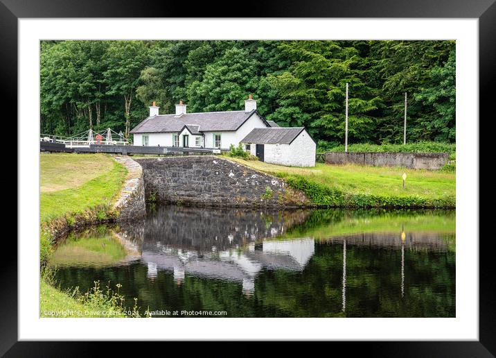 Lock Keepers Cottage reflected in the pool below l Framed Mounted Print by Dave Collins