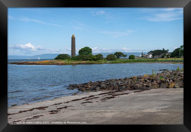 Battle of Largs Pencil Monument, Largs, Scotland Framed Print by Dave Collins