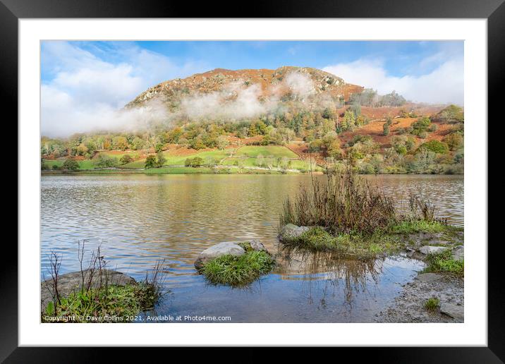 Low Clouds around Rydal Water in the Lake District, England Framed Mounted Print by Dave Collins