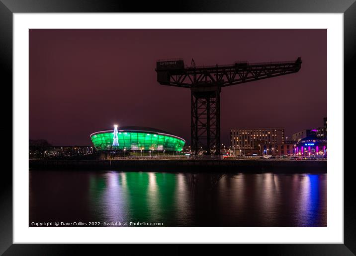 Finnieston Crane on the river Clyde with the Hydro multi-purpose indoor  Framed Mounted Print by Dave Collins