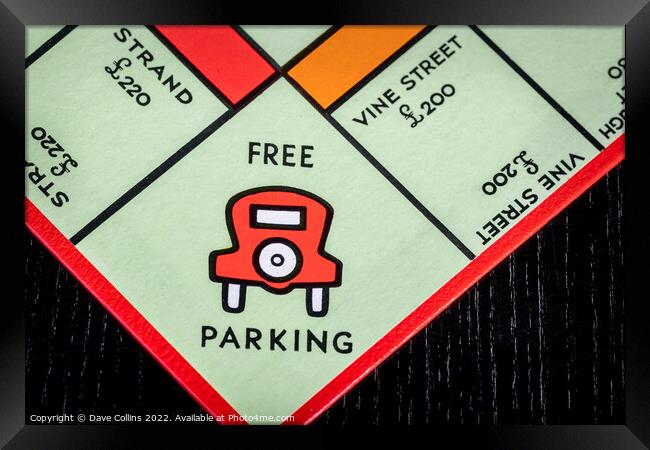 The Free Parking square on a UK Monopoly Board  Framed Print by Dave Collins
