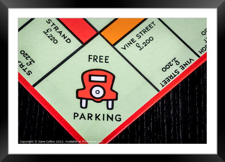 The Free Parking square on a UK Monopoly Board  Framed Mounted Print by Dave Collins