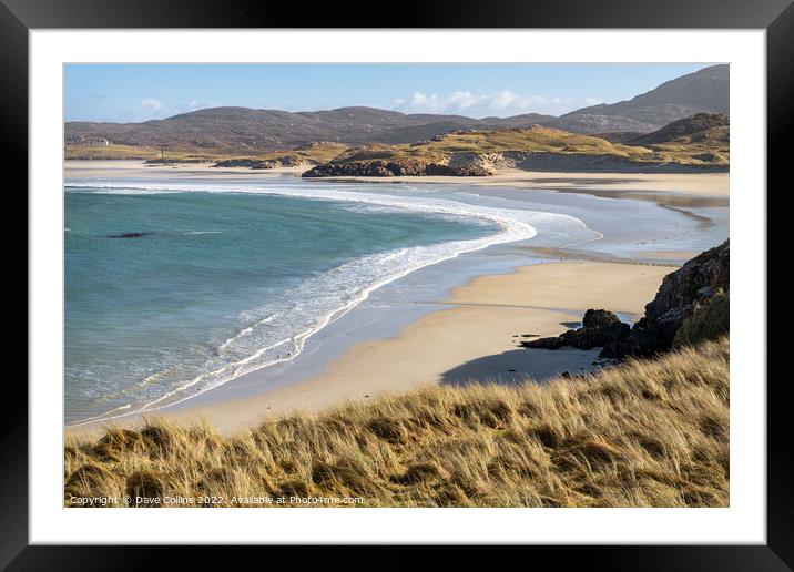 Waves on Carnish Beach and Cappadale Sands at Low Tide, Isle of Lewis, Scotland Framed Mounted Print by Dave Collins