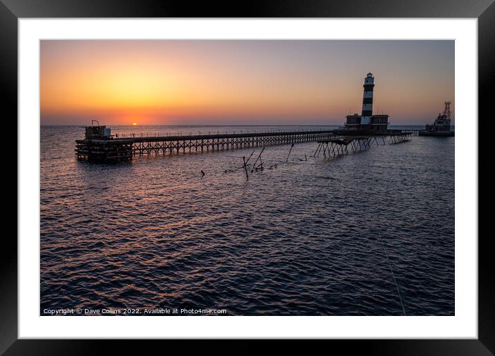 Sunset Daedalus Reef Light House, Red Sea, Egypt Framed Mounted Print by Dave Collins