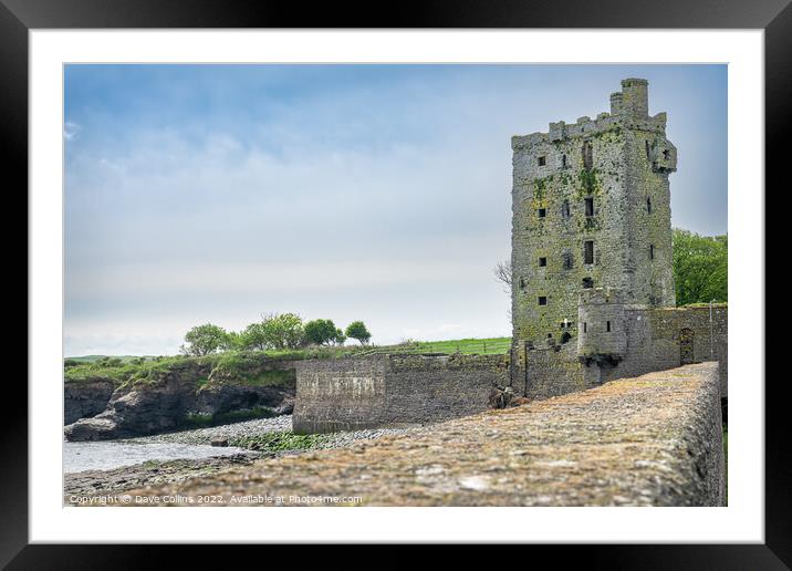 Carrigaholt Castle Looking Inland from the fishing Pier Framed Mounted Print by Dave Collins
