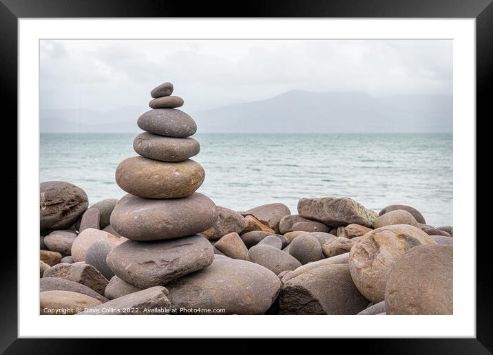Stone Cairn Framed Mounted Print by Dave Collins