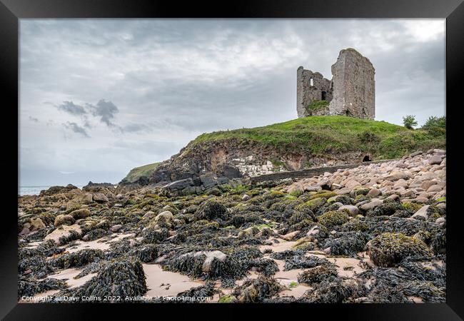 The remains of Minard Castle from Minard Beach, County Kerry, Ireland Framed Print by Dave Collins