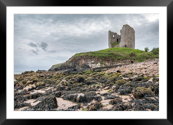 The remains of Minard Castle from Minard Beach, County Kerry, Ireland Framed Mounted Print by Dave Collins