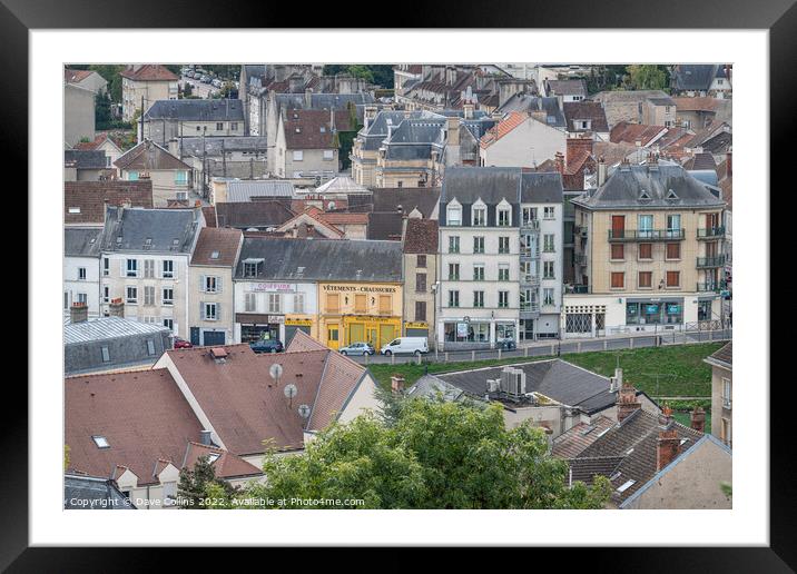 Buildings in the town of Chateau Thierry from the castle., Chateau Thierry, France Framed Mounted Print by Dave Collins