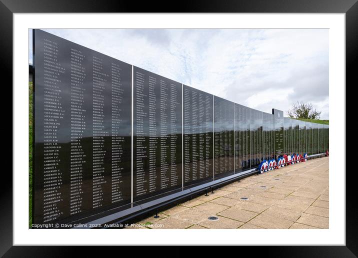 The main Wall at the RAF Battle of Britain memorial, Capel-le-Ferne, England Framed Mounted Print by Dave Collins