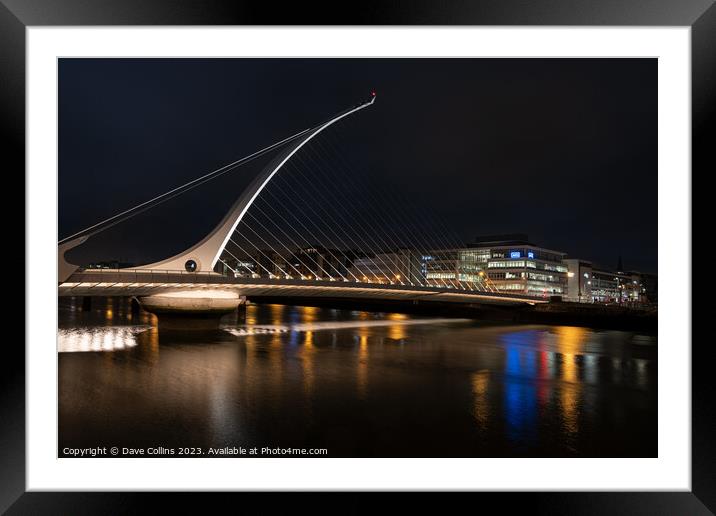 The Samuel Beckett Bridge over the River Liffey at Framed Mounted Print by Dave Collins