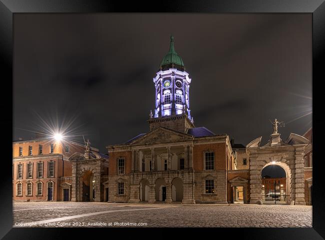 Dublin Castle state apartments entrance illuminated, Dublin, Ireland Framed Print by Dave Collins