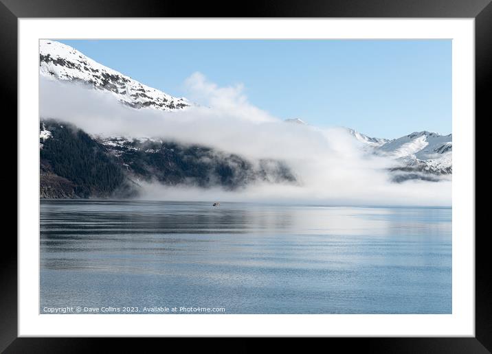 Fog on the mountains and sea in Passage Canal, Whi Framed Mounted Print by Dave Collins