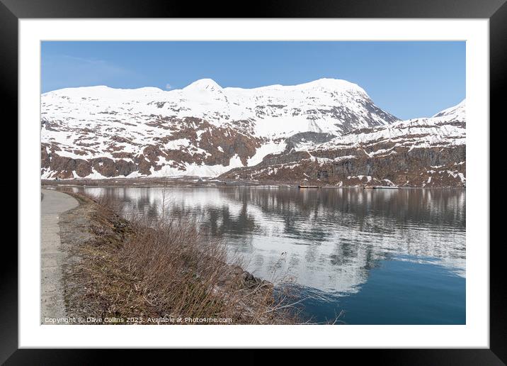 The end of the Passage Canal inlet with mountains behind at Whittier, Alaska, USA Framed Mounted Print by Dave Collins