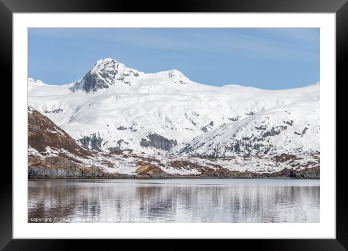 Snow covered Mountains around Prince William Sound, Alaska, USA Framed Mounted Print by Dave Collins