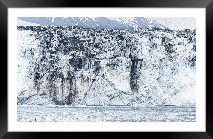 Harvard Tidewater Glacier at the end of College Fjord, Alaska, USA Framed Mounted Print by Dave Collins
