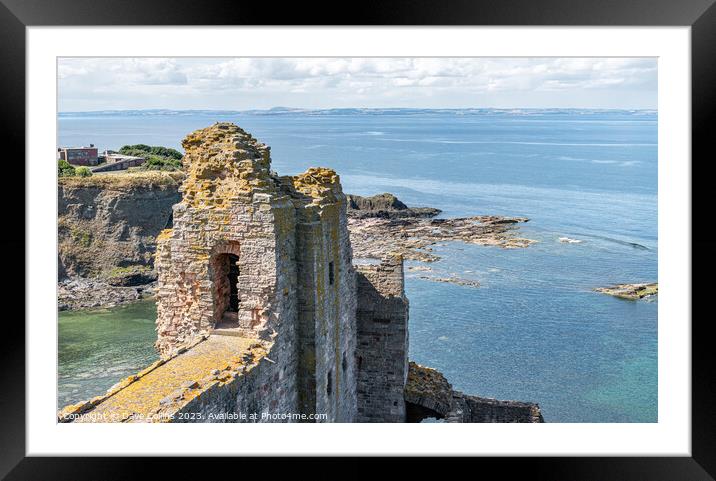 The top of the wall of Tantallon Castle with the North East tower, North Berwick, East Lothian, Scotland Framed Mounted Print by Dave Collins