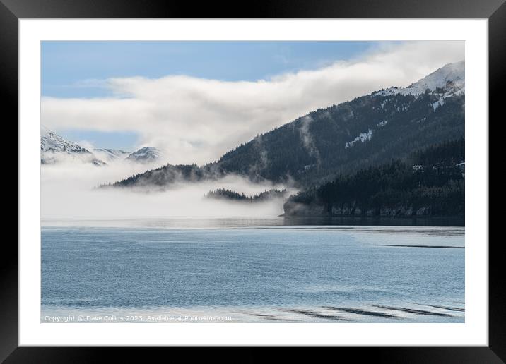 Fog on the mountains and sea in Passage Canal, Whittier, Alaska USA Framed Mounted Print by Dave Collins