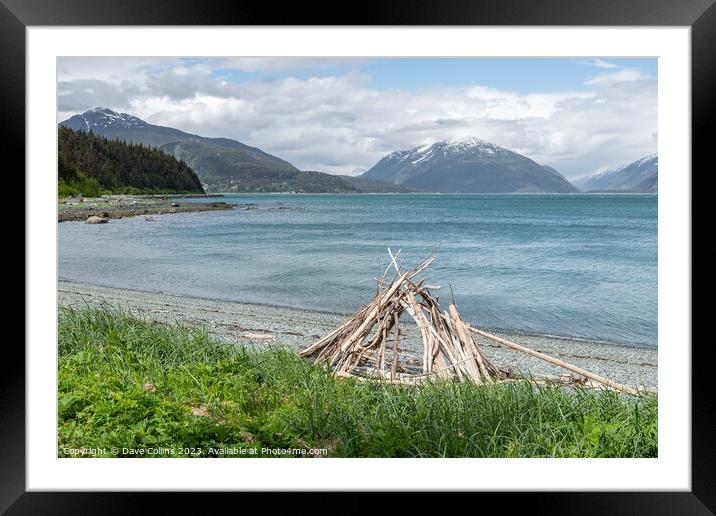Beach in Chilkat State Park, Haines, Alaska, USA from Kelgaya Point Framed Mounted Print by Dave Collins