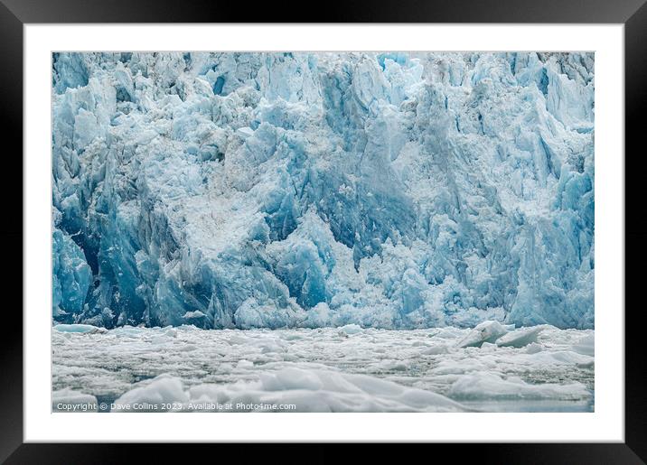 Ice field in front of South Sawyer Glacier Tidewater Glacier at the end of the Tracy Arm, Alaska, USA Framed Mounted Print by Dave Collins