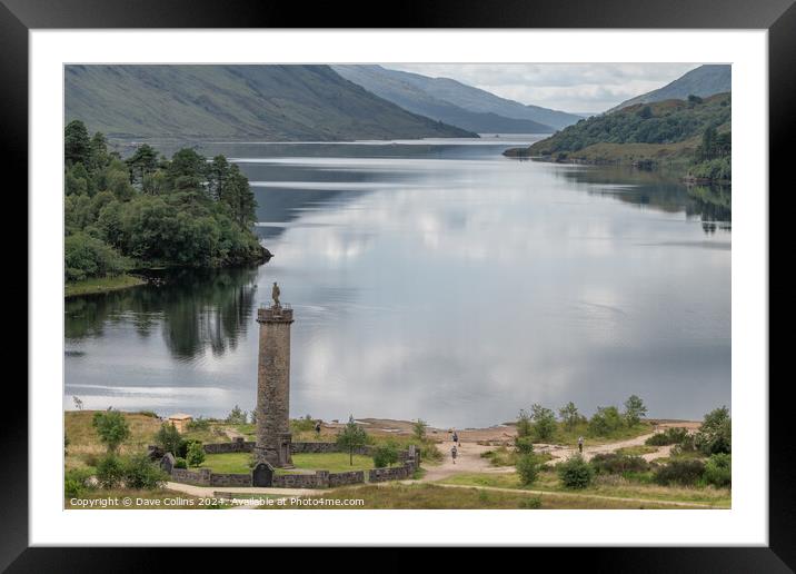 Statue of the Unknown Highlander at the top of the 1745 Jacobite rising memorial at Glenfinnan, Highlands, Scotland Framed Mounted Print by Dave Collins