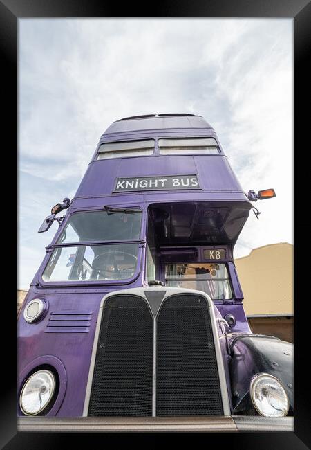 Wizarding World Knight Bus at The Making of Harry Potter Studio Tour, Leavesden, Hertfordshire, England Framed Print by Dave Collins