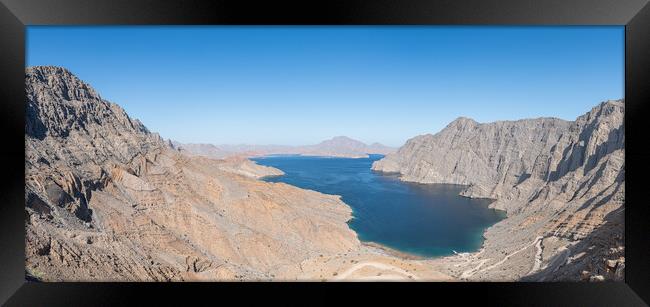 Khor Najd - Khawr Najd lagoon, Musandam, Oman Framed Print by Dave Collins