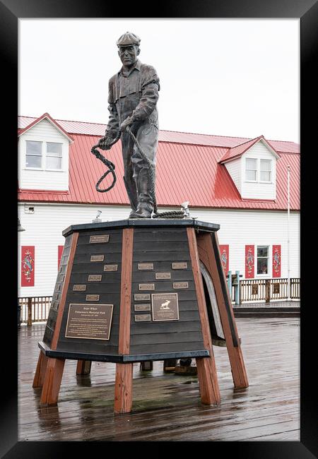 Bojer Wikan Bronze  Fisherman's Memorial  Statue, Petersburg, Alaska, USA Framed Print by Dave Collins