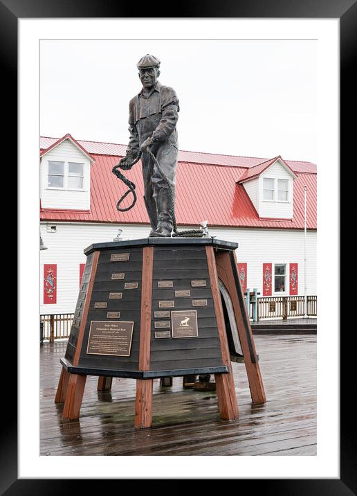 Bojer Wikan Bronze  Fisherman's Memorial  Statue, Petersburg, Alaska, USA Framed Mounted Print by Dave Collins