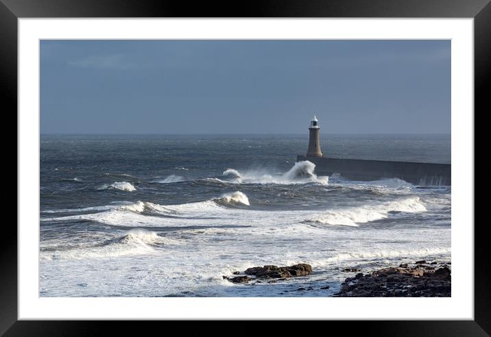 Stormy Weather, Whitley Bay, England Framed Mounted Print by Dave Collins