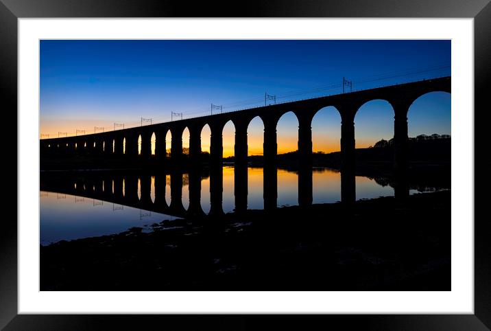 Berwick Viaduct at Dusk Framed Mounted Print by Dave Collins