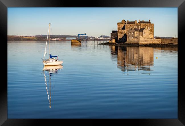 Sailing boat by Blackness Castle Framed Print by Dave Collins