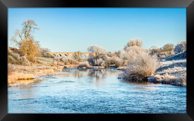 Teviot River on a Frosty Morning Framed Print by Dave Collins