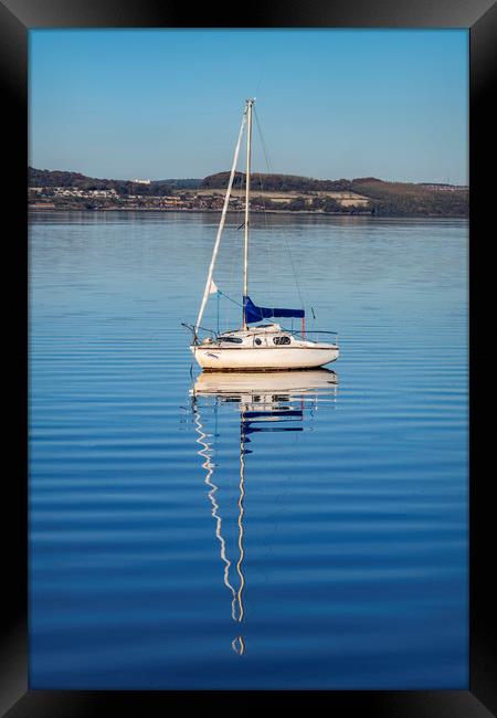 Sail Boat Reflection Framed Print by Dave Collins