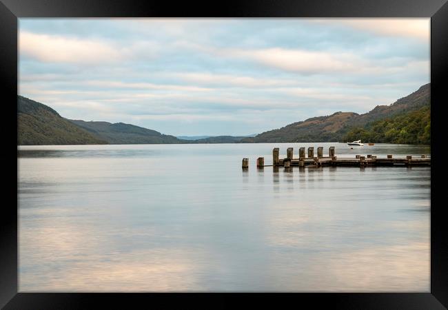 Loch Lomond Tarbet Jetty Framed Print by Dave Collins